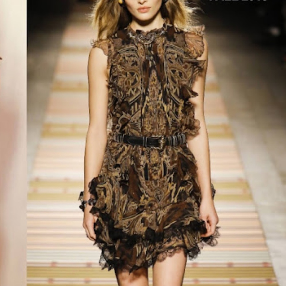 ETRO Paisley Print Dress In Black & Brown (Bag included)